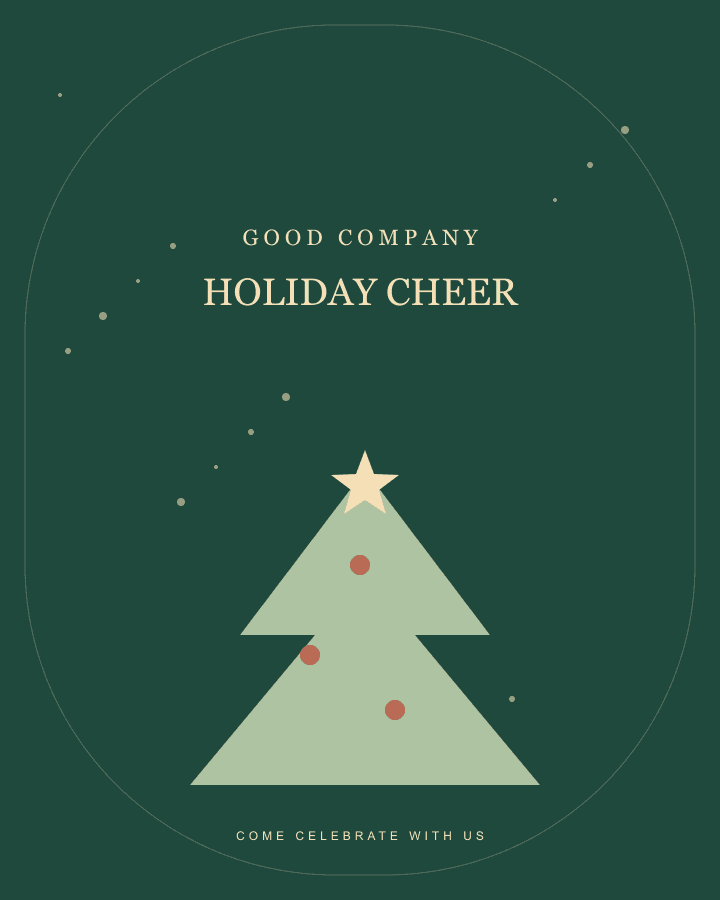 Example invitation artwork for A little holiday cheer